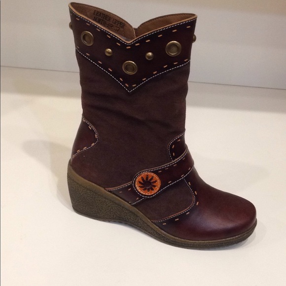 Spring Step Shoes - SpringStep Boot in Brown Leather and Brown Suede